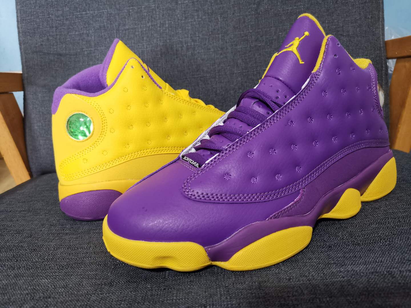 Original Air Jordan 13 Purple Yellow